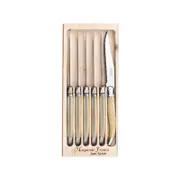 Laguiole Jean Neron 6pc. Steak Knife Set - Light Horn