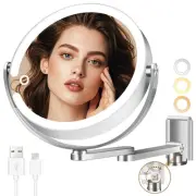 Wall Mounted Makeup Mirror, Magnifying Mirror with Light 20X/1X Double-Sided,...