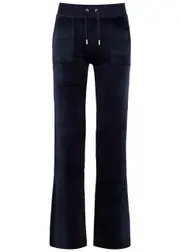 Juicy Couture Del Ray Logo Velour Sweatpants - Navy - S (UK8-10 / S) S (UK8-10 / S)