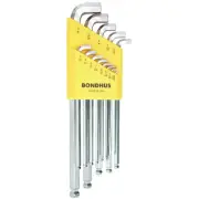 Bondhus 16737 13 Piece Stubby Ball End Tip Hex Key L-Wrench Set with BriteGuard