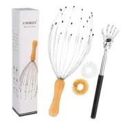 4 Pack Head Scratcher Scalp Massager with Finger Massager Rings and Extendabl...