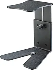 K&M Konig & Meyer 26772.000.56 Table Monitor/Speaker Stand | Solid Stable V Shape Level Base | Height Adjust | Secure Safety Pin | Non-Slip/Vibration Rubber Pads | Steel | German Made | Black
