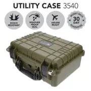 Utility Hard Case Green Protective Travel Drone Camera Storage Waterproof