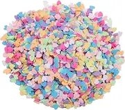 uxcell Fake Sprinkles, 100G Love Heart Resin Fake Candy Sugar Faux Sprinkles Polymer Clay Slices for Nail Art Crafts Phone Case Shaker Card Filler, Blue/Green/White/Pink/Purple/Yellow