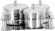 IWOWHERO Stainless Steel Manicure Set 3pc Nail Gel Cup Nail Polish Storage Jar Nail Art Cup for Salon Professionals