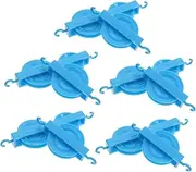 Angoily 10pcs Pulley Block Grip Collapsible Mini Clamps Lanyard Belt Kit Hook Turner Fasteners Pin Automotive Round Clamp Barrel Double Riser Mini Ladder Decor Climbing Belt Plastic Blue