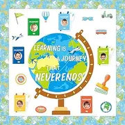 Travel Bulletin Board Decoration Learning is A Journey Travel The Map Passports Cutouts Map Border for Back to School Classroom Decor