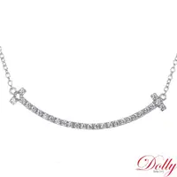 在飛比找momo購物網優惠-【DOLLY】0.35克拉 14K金輕珠寶微笑鑽石項鍊
