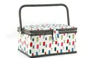 Sewing Basket - Sewing Box - colorful spools design - Sewing Kit - Storage Box