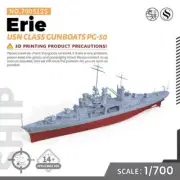 SSMODEL SSC512S 1/700 Military Model Kit USN Erie Class Gunboats PG-50 Full Hull