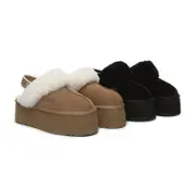 AUSTRALIAN SHEPHERD® UGG Slippers Women Slingback Platform Muffin Plus - Chestnut / AU Ladies 8 / AU Men 6 / EU 39
