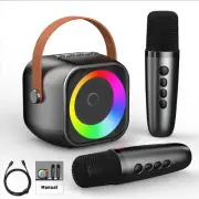 Karaoke Machine for Kids Adults Portable Bluetooth Speaker 2 Wireless Microphone