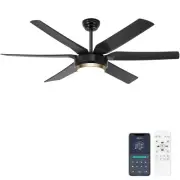 Ceiling Fans with Lights, 56'' Black Ceiling Fan Remote/APP Control, Dimmable...