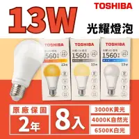 在飛比找Yahoo奇摩購物中心優惠-【TOSHIBA 東芝】LED E27 13W 光耀 燈泡 