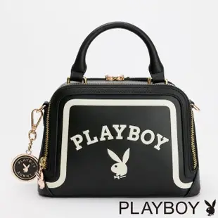 【PLAYBOY】手提包附長背帶 Emblem系列(黑色)