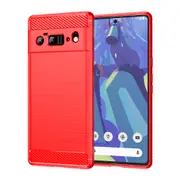 MCC Slim Google Pixel 6 Pro 5G Shockproof Soft Carbon Case Cover Skin 6Pro [Red]