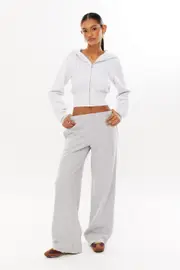 [Supré] Supré - Jordyn Wide Leg Track Pant - Grey marle L GREY MARLE