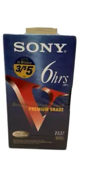 Sony VHS Tape T-120 New Premium Grade 6 Hour EP VCR High Durability NEW SEALED