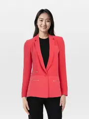 Pink Zip Pocket Blazer