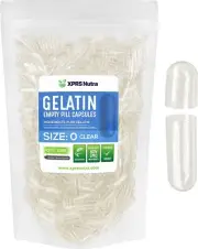 1000 Empty Size #0 Clear Kosher Gelatin Capsules Pills USA Made FRESH Gelcaps!