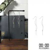 在飛比找momo購物網優惠-【00:00】韓國設計個性扭曲線條長款耳環