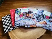 5 Fat Quarters 3 Cats 1 Red Polka Dots 1 Black And White Checker18 By 21