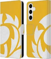 Head Case Designs Officially Licensed Scotland Rugby Rampant Yellow Oversized Thistle Leather Book Wallet Case Cover Compatible with Samsung Galaxy S24+ 5G