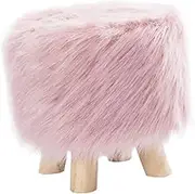 TOPPERFUN Plush Step Stool Thickened Faux Fur Footstool for Comfortable Low Stool for Changing Shoes Washing Feet Lightweight Safe Design