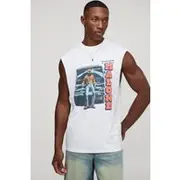 Mens White Regular Fit Post Malone License vest