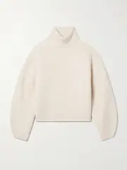 [TOTEME] TOTEME - Ribbed Wool-blend Turtleneck Sweater - Ecru - small small Ecru