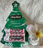 ChapStick Let's Celebrate***CANDY CANE***4 STICKS~~~0.15 oz/4 g EA~~~NEW/SEALED