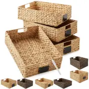 Hyacinth Pantry Basket Sets, Wicker Kitchen Cabinet Shelf Storage Organizer Bins