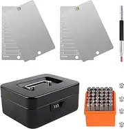 Steel Bitcoin Crypto Wallet Kit with Black Metal Safe Box and Metal Stamps, Engraving Pen for Digital Cryptocurrency Backups Seed Storage Compatible with BIP39 Hardware