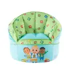 Toddler Cocomelon Round Bean Bag Lounge Chair Kids Blue Polyester Soft Lounger