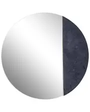 The Novogratz Black Glass Wall Mirror with Marble Accent