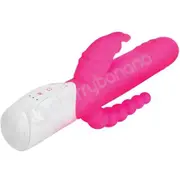 Rabbit Essentials Pink Double Penetration Rotating Rabbit Vibrator