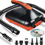 Electric Air Pump SUP 20PSI High Pressure Air Pump Quick-Fill Inflator Paddle Board Pump 12V DC Car Connector Dual Stage Inflation Paddle Board Pump for Inflatable Stand Up Paddle Boards, Kayak, Boats