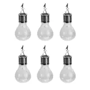 6pcs Outdoor Solar Powered LED Light Bulb Garden Yard Hanging Lamp -Transparent Multi Colour