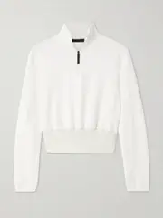 [Aztech Mountain] Aztech Mountain - Ajax Rubber-trimmed Jersey Half-zip Sweater - White - IT46 IT 46 White