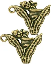 [KALLORY] 2pcs Peanut Keychain Pendant Hanging Vintage Peanut Craft Key Chain Charm Ornament