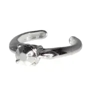 Sterling Silver .925 Engagement Ring Style Toe Ring adjustable size |Made In USA