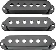 [Musiclily] Pro Plastic Guitar Single Coil Pickup Covers Set for Import Strat Squier Style Electric Guitar, Black (Set of 3)