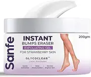 Sanfe Instant Bumps Eraser Exfolisting Gel | For Rough & Bumpy Skin, Tan and Strawberry Legs | Lactic Acid | Bath to Remove Dirt, Dead Skin | 200g for women for soft & bright skin