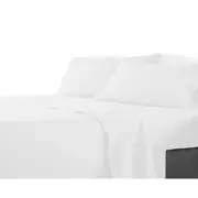 Premium Single KS Double Queen King Bed Flat Fitted Sheet Set Bed - White