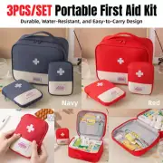 Set of 3 Portable Travel Medical Bags Organiser for Home Emergency Storage Use
