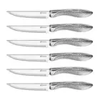 Serrated Steak Knives, Stainless Steel Sharp Blade Flatware Steak Knives Set ...