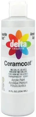 3 Pack Delta Ceramcoat Metallic Acrylic Paint 8oz-Metallic Silver Opaque 2800M-2