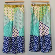 Zara New High Rise Patchwork Print Cropped Straight Legs Pants Size M 3218/229