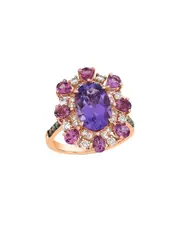Le Vian Grape Amethyst 14K Rose Gold 4.41 ct. tw. Diamond & Amethyst 7-7.5mm Cocktail Ring