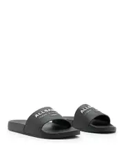 Allsaints Women's Underground Logo Slip On Slide Sandals